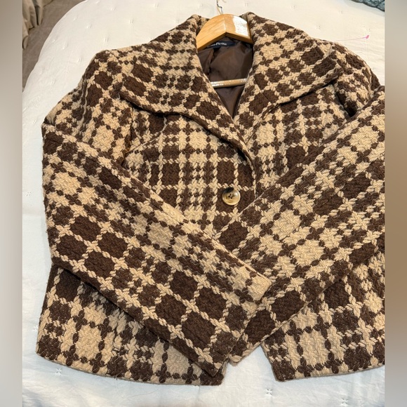 Evan-Picone Vintage Women’s Blazer Size 10 Brown and Tan - Picture 6 of 10